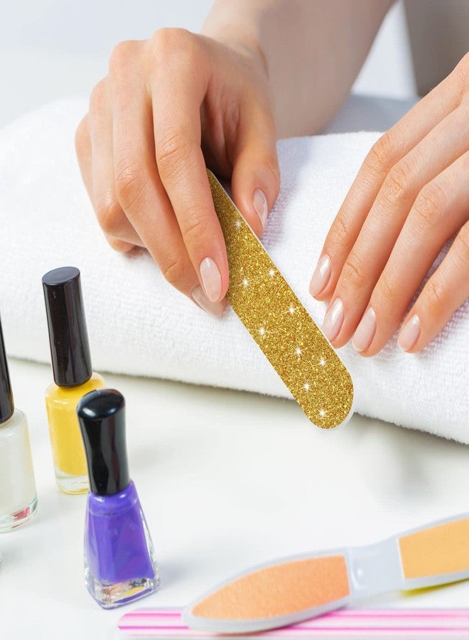 Mudder 150 Pieces Disposable Mini Nail Files Bulk Double Sided Emery Small Colorful Nail Files for Home Salon Use (Glitter Style) - Image 5